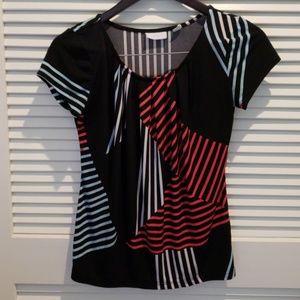 New York and company stretch striped womens top